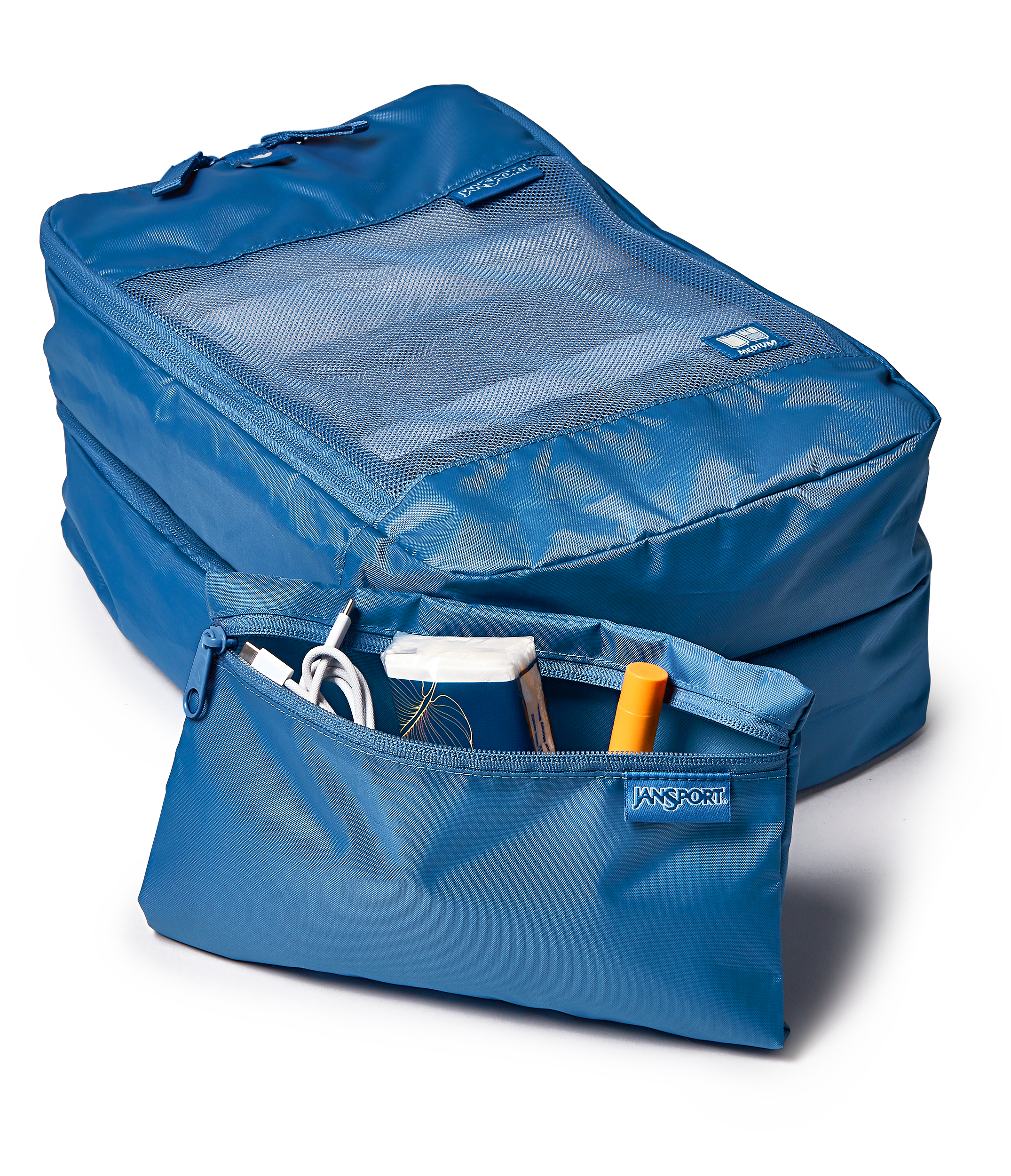 26 Checked Luggage Packing Cubes Elemental Blue Set